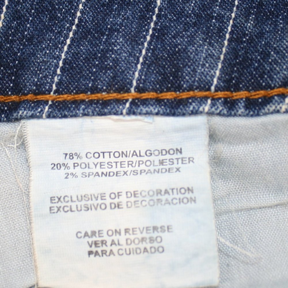 SWEET JEANS Skirt Denim Blue Jean Raw Hem Pinstripe Classic Fitted Pencil Medium - Picture 5 of 15